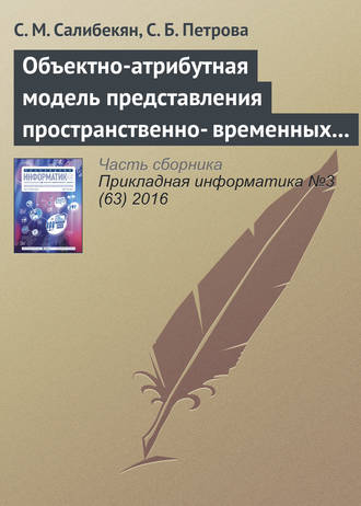 С. М. Салибекян. Объектно-атрибутная модель представления пространственно-временных отношений между объектами