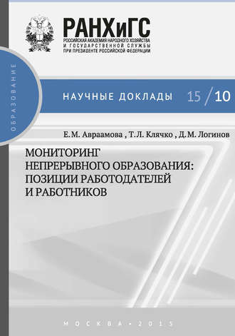 Т. Л. Клячко. Мониторинг непрерывного профессионального образования. Позиции работодателей и работников