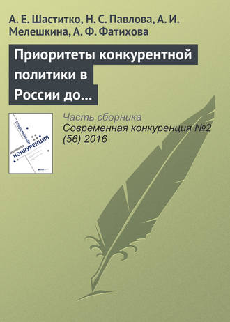 А. Е. Шаститко. Приоритеты конкурентной политики в России до 2030 года