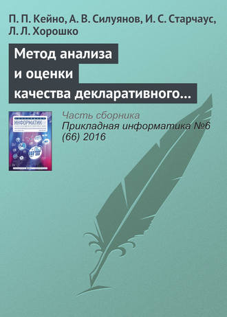 П. П. Кейно. Метод анализа и оценки качества декларативного и императивного программирования динамических web-приложений