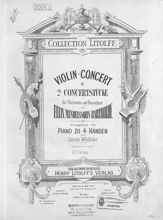. Violin-Concert & 2 Concertstucke fur Clarinette und Bassethorn v. F. Mendelssohn-Bartholdy