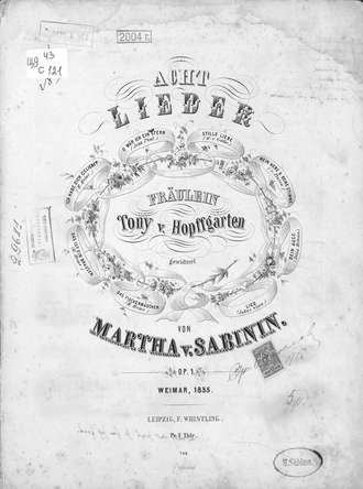 . Acht Lieder von Martha v. Sabinin