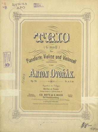 . Trio (G-moll) fur Pianoforte, Violine und Violoncell