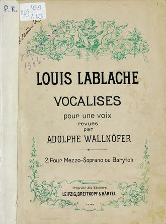 . Vocalises pour une voix rev par Ad. Wallnoffer