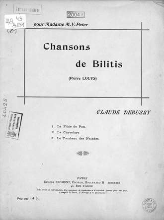 . Chansons de Bilitis (Pierre Louys)