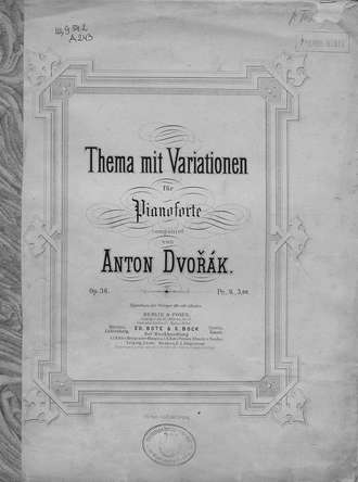 . Thema mit variationen fur pianoforte