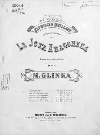. Capriccio brilliant en forme d'ouverture sur la Jota aragonesa