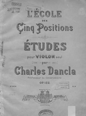 . Etudes pour Violon seul par Charles Dancla