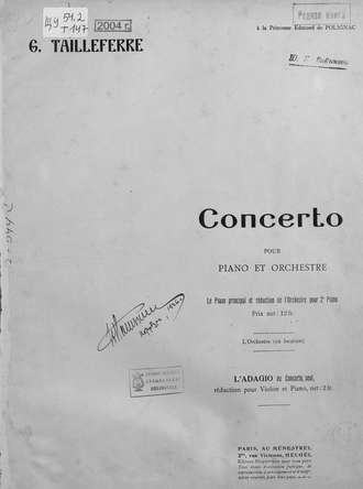 . Concerto pour Piano et Orchestre