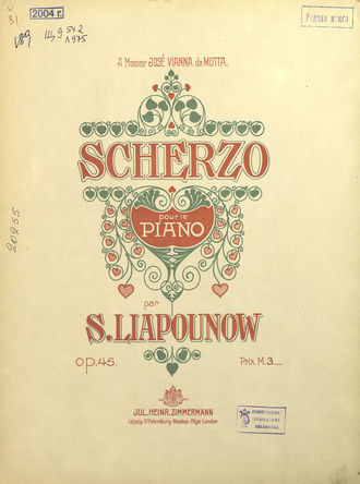 . Scherzo pour le piano par S. Liapunow
