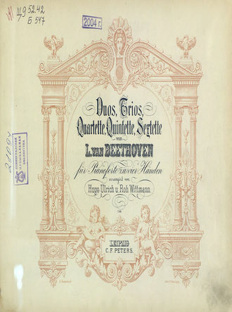 . Quartette v. L. van Beethoven fur Pianoforte zu 4 Hd.