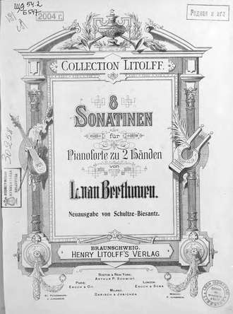 . 8 Sonatinen fur Pianoforte zu 2 Handen von L. van Beethoven