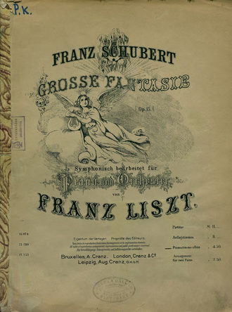 Франц Петер Шуберт. Grosse Fantasie, op. 15, fur Piano und Orchester v. F. Liszt simphonisch bearb. Pianostimme allein