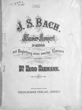 . Klavier-Konzert D-moll mit Begleitung eines zweiten Klaviers