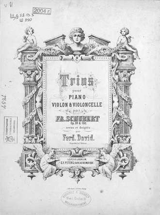 . Trios pour piano, violon et violoncelle par Fr. Schubert