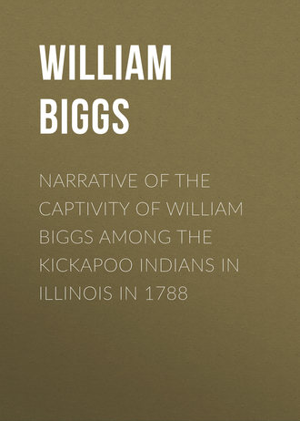 Biggs William. Narrative of the Captivity of William Biggs among the Kickapoo Indians in Illinois in 1788