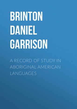 . A Record of Study in Aboriginal American Languages