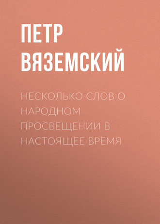. Несколько слов о народном просвещении в настоящее время