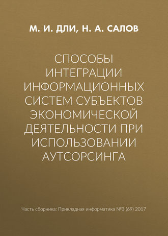 М. И. Дли. Способы интеграции информационных систем субъектов экономической деятельности при использовании аутсорсинга