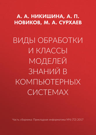 А. П. Новиков. Виды обработки и классы моделей знаний в компьютерных системах