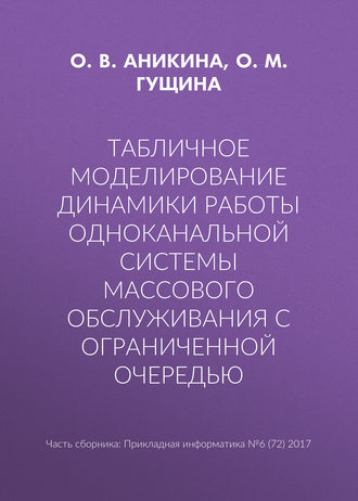 О. М. Гущина. Табличное моделирование динамики работы одноканальной системы массового обслуживания с ограниченной очередью
