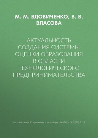 . Актуальность создания системы оценки образования в области технологического предпринимательства