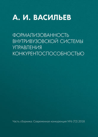 . Формализованность внутривузовской системы управления конкурентоспособностью