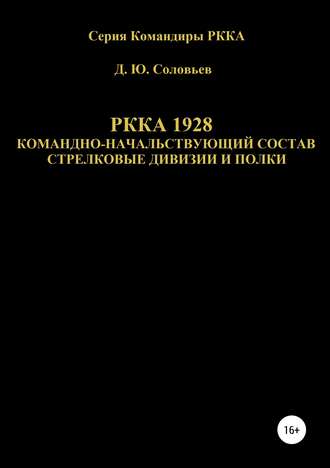 . РККА 1928 командно-начальствующий состав стрелковые дивизии и полки