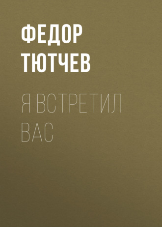 . Я встретил вас