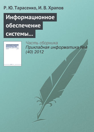 Р. Ю. Тарасенко. Информационное обеспечение системы поддержки принятия решений на крупнотоннажных предприятиях промышленного комплекса