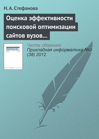 . Оценка эффективности поисковой оптимизации сайтов вузов с использованием поисковых запросов