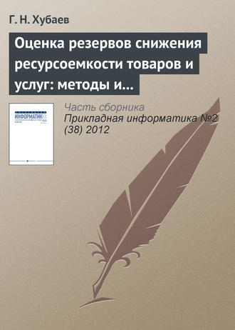 . Оценка резервов снижения ресурсоемкости товаров и услуг: методы и инструментальные cредства