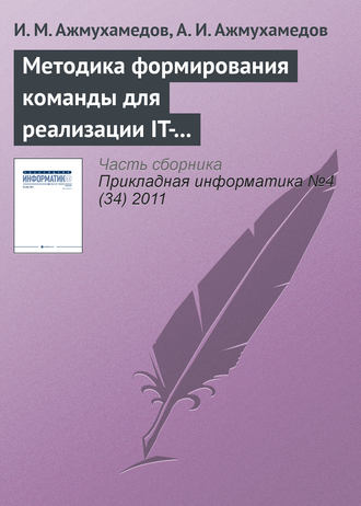 . Методика формирования команды для реализации IT-проектов на основе нечеткой когнитивной модели оценки компетенций