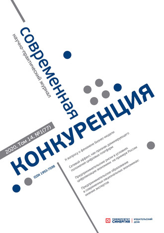 . Современная конкуренция №1 (77) 2020