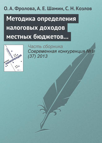 . Методика определения налоговых доходов местных бюджетов как фактор региональной конкурентоспособности