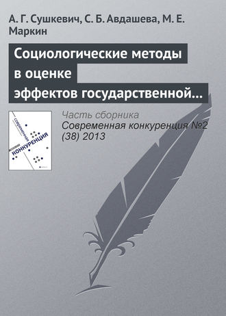 . Социологические методы в оценке эффектов государственной политики (на примере антимонопольного контроля слияний)