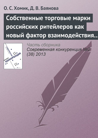 . Собственные торговые марки российских ритейлеров как новый фактор взаимодействия игроков на рынке товаров по уходу за собой