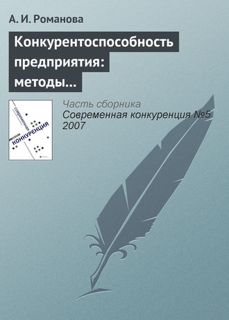 . Конкурентоспособность предприятия: методы оценки, стратегии повышения