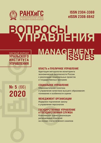 . Вопросы управления №5 (66) 2020