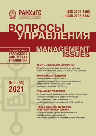 . Вопросы управления №1 (68) 2021