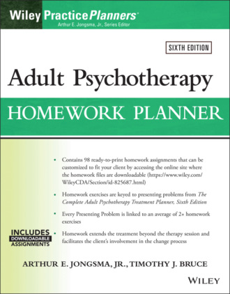 Arthur E. Jongsma. Adult Psychotherapy Homework Planner