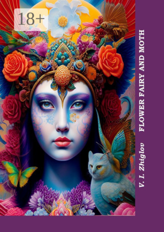 . Flower fairy and moth. Fairy tale for children and adults