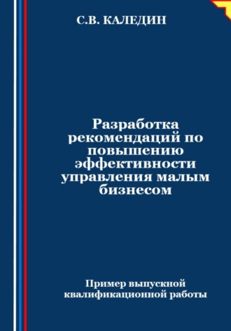 . Разработка рекомендаций по повышению эффективности управления малым бизнесом