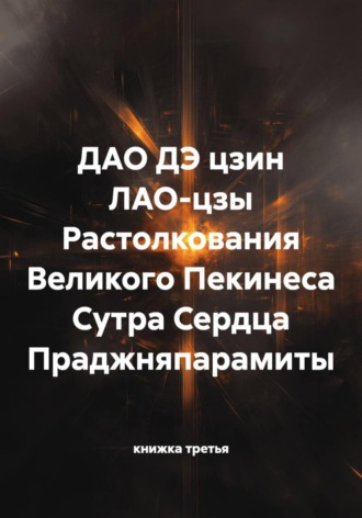 книжка третья. ДАО ДЭ цзин ЛАО-цзы Растолкования Великого Пекинеса Сутра Сердца Праджняпарамиты