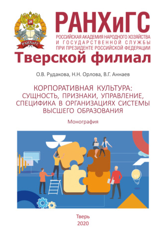 Ольга Викторовна Рудакова. Корпоративная культура. Сущность, признаки, управление, специфика в организациях системы высшего образования
