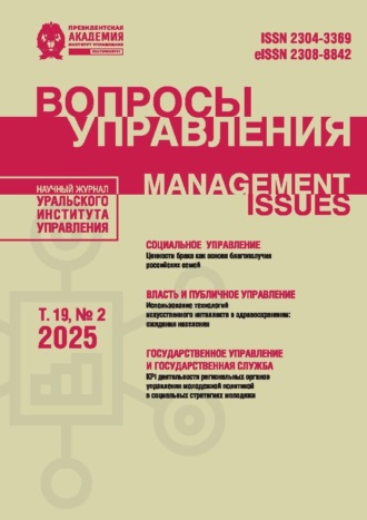 . Вопросы управления Том 19 №2 2025