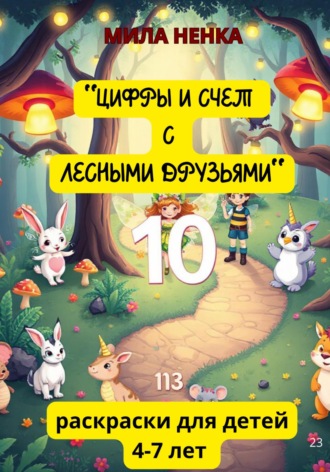 Мила Ненка. «Цифры и счет с лесными друзьями» Веселые и простые раскраски для детей 4-7 лет