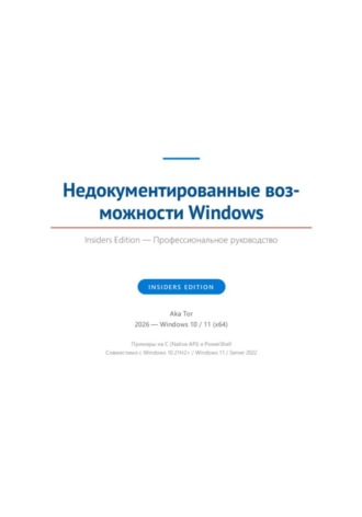 Aka Tor. Недокументированные возможности Windows