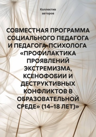 Ольга Сличная. СОВМЕСТНАЯ ПРОГРАММА СОЦИАЛЬНОГО ПЕДАГОГА И ПЕДАГОГА-ПСИХОЛОГА  «ПРОФИЛАКТИКА ПРОЯВЛЕНИЙ ЭКСТРЕМИЗМА, КСЕНОФОБИИ И ДЕСТРУКТИВНЫХ КОНФЛИКТОВ В ОБРАЗОВАТЕЛЬНОЙ СРЕДЕ» (14–18 ЛЕТ)»