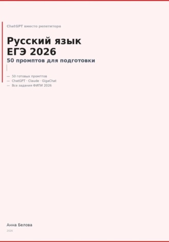 . Русский язык ЕГЭ 2026: 50 промптов по заданиям ФИПИ